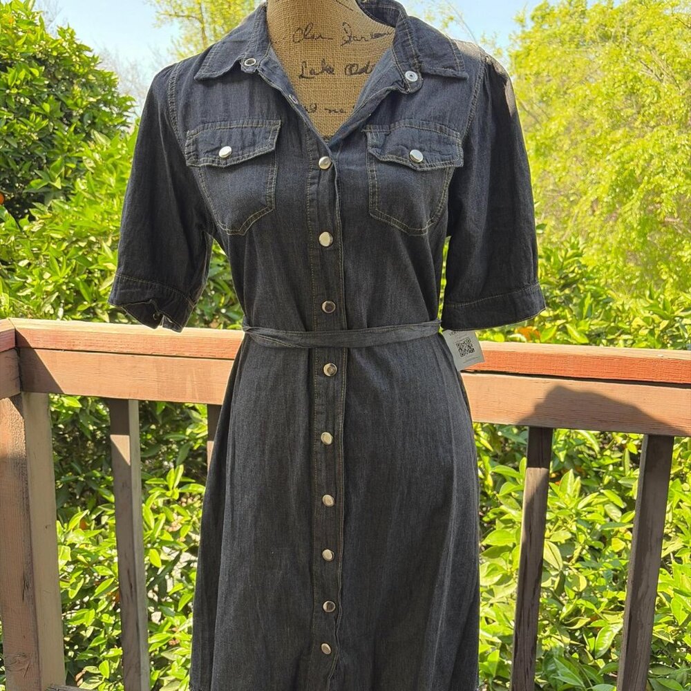 Women's Navy and Grey Dress